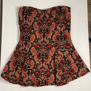 CELINE | Strapless Ruffled Tube Top Blouse